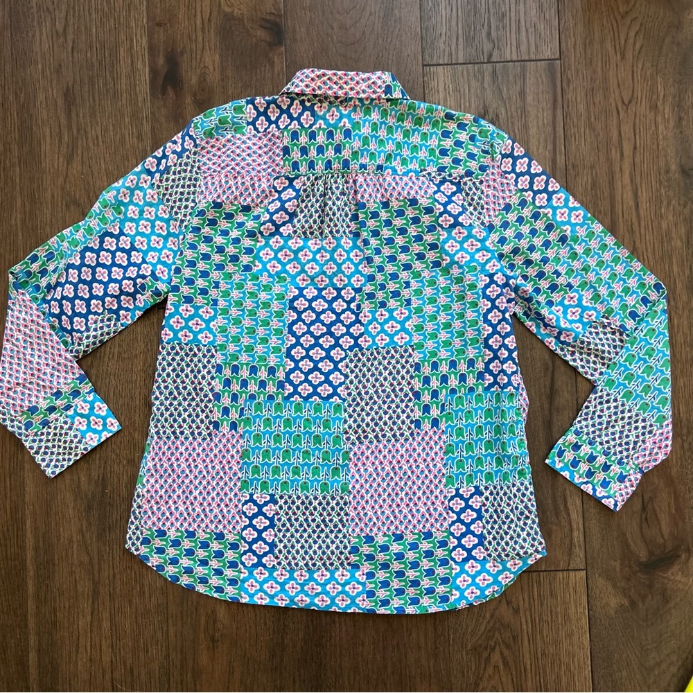 Talbots Women’s Multicolor Patchwork-Style Button… - image 2